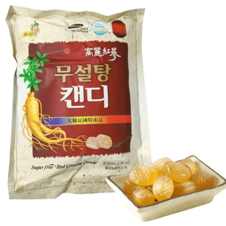 Kẹo Hồng Sâm Không Đường 365 Hàn Quốc Màu Trắng (Gói 500g)