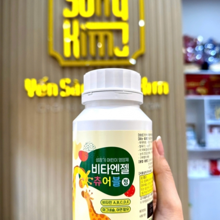 Kẹo Canxi Hươu Cao Cổ Hàn Quốc Tăng Chiều Cao (Hộp 2 Lọ x 120 Viên)