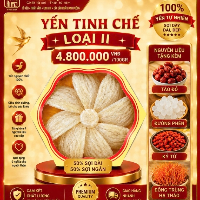 YẾN TINH CHẾ LOẠI II 50G
