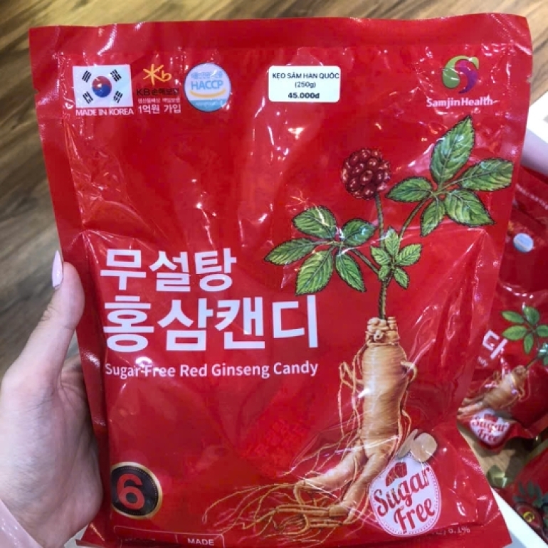 Kẹo Nhân Sâm Không Đường 365 Hàn Quốc Gói Trắng (500g)