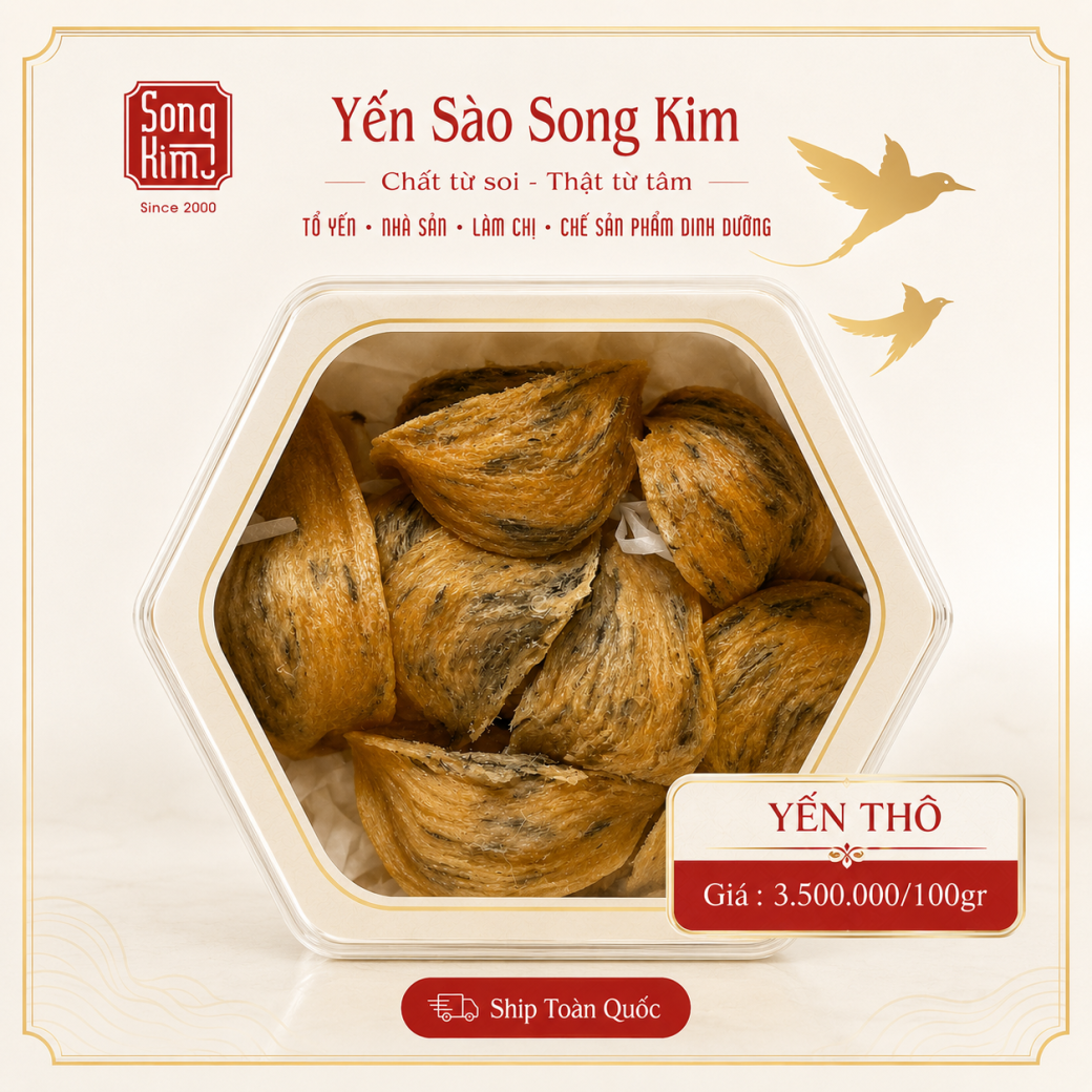 Yến Thô Thượng Hạng Tuyển Chọn (100g) - Yến Sào Song Kim