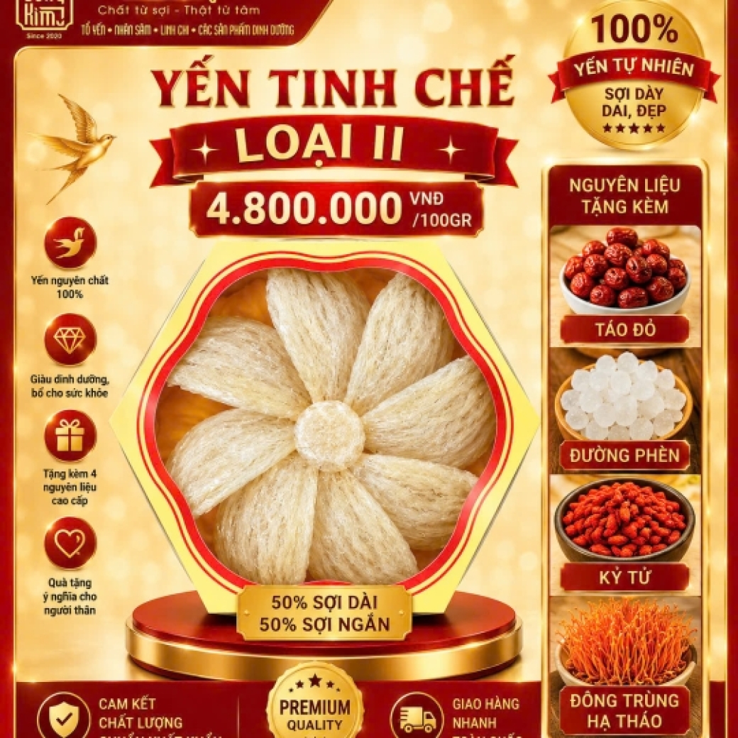YẾN TINH CHẾ LOẠI II 50G