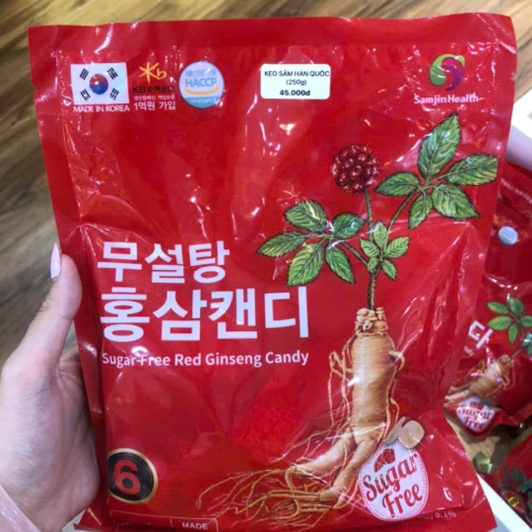 Kẹo Nhân Sâm Không Đường 365 Hàn Quốc Gói Trắng (500g)